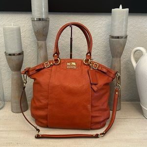 Coach Madison Leather Lindsey Pumpkin Orange Style 18641